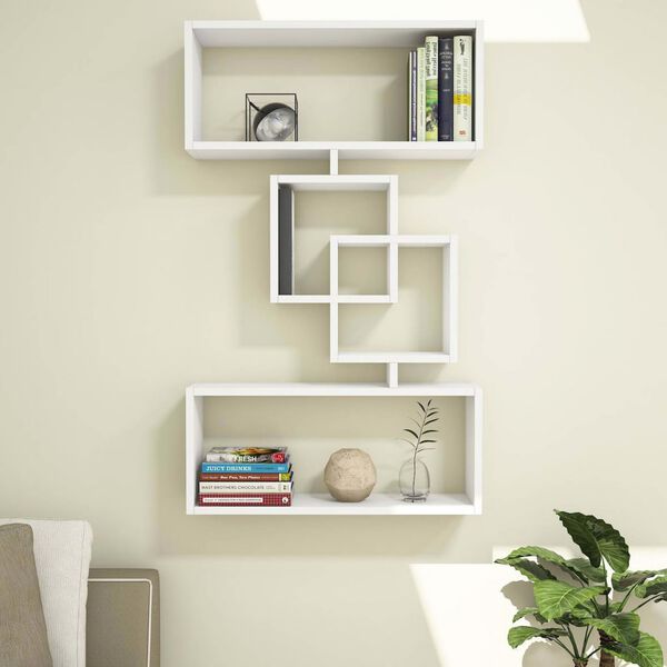 Homemania Wandregal Harmony 70x22x117 cm Wei&szlig;