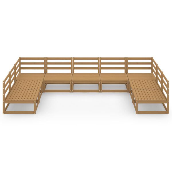 vidaXL 9-tlg. Garten-Lounge-Set Massivholz Kiefer