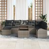 vidaXL Garten-Sofa-Set mit Speicher 9 pcs Grau Poly Rattan