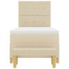 vidaXL Boxspringbett mit Matratze mit Kopfteil Creme 80 x 200 cm Stoff