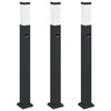 vidaXL Pollerleuchten mit Sensor 3 Stk. 80 cm Schwarz IP44