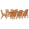 vidaXL Garten Essgruppe 9 pcs Braun Massivholz Akazie
