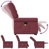 vidaXL Massagesessel mit Aufstehhilfe Weinrot Stoff