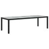 vidaXL Gartentisch Schwarz 250x100x75 cm Geh&auml;rtetes Glas Poly Rattan