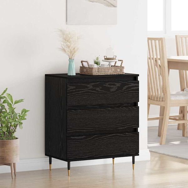 vidaXL Sideboard Schwarz Eichen-Optik 60 x 35 x 70 cm Holzwerkstoff