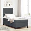 vidaXL LED Boxspringbett Dunkelgrau und Wei&szlig; 100 x 200 cm Cordstoff