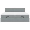 vidaXL Ottoman-Bett mit Matratzen Hellgrau 200x200 cm Stoff