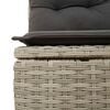 vidaXL 2-tlg. Garten-Sofagarnitur mit Kissen Hellgrau Poly Rattan