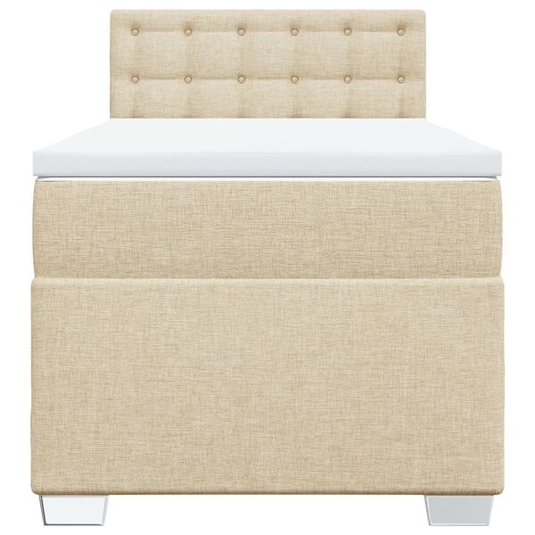 vidaXL Boxspringbett mit Matratze Creme 80x200 cm Stoff