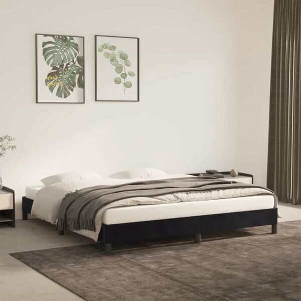 vidaXL Bettgestell ohne Matratze Schwarz 180x200 cm Samt