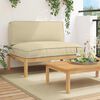 vidaXL Sofa Set mit Kissen Beige 120 x 92 x 69 cm Massivholz Akazie