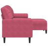 vidaXL 3-Sitzer-Sofa mit Hocker Weinrot 180 cm Samt