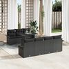 vidaXL Gartensofa-set mit Kissen 8 pcs Schwarz Poly-Rattan