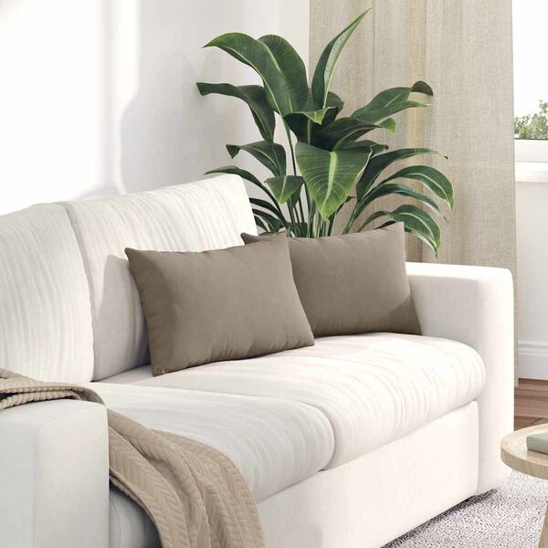 vidaXL Sofakissen 2 St&uuml;ck Taupe 50 x 30 cm Stoff