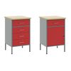 vidaXL Arbeitsschrankset mit Schubladen mit Regal 5 pcs Rot