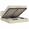 vidaXL Ottoman-Bett mit Matratze und LED Creme 140 x 200 cm Stoff