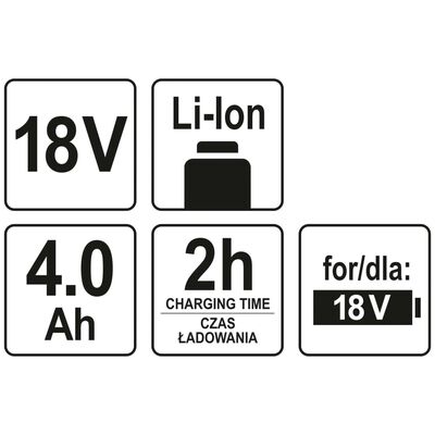 YATO Li-Ion Akku 4,0 Ah 18V