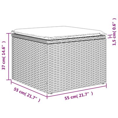 vidaXL 8-tlg. Garten-Sofagarnitur mit Kissen Schwarz Poly Rattan