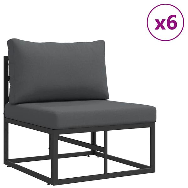 vidaXL Garten-Sofa-Set 12 pcs Schwarz Metall