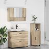 vidaXL Badezimmerm&ouml;bel-Set 3 pcs Sonoma-Eiche Sperrholz und Metall