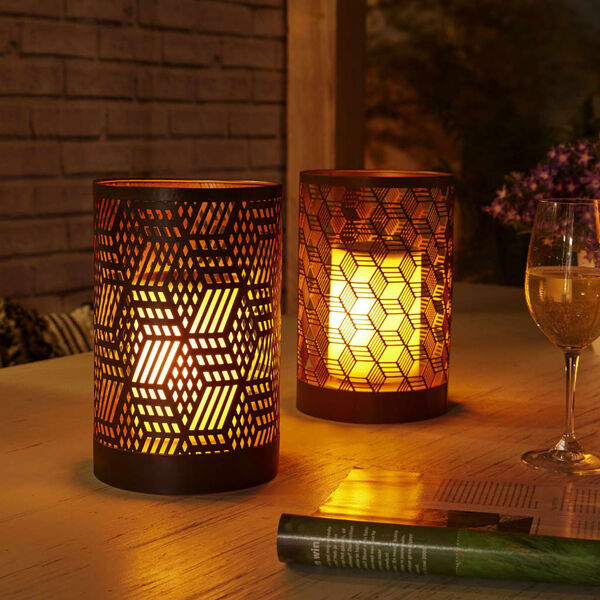 Luxform Solar LED Garten-Tischleuchte Swindon Braun und Kupfern