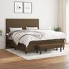 vidaXL Boxspringbett mit Matratze Dunkelbraun 180x200 cm Stoff