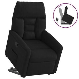 vidaXL Relaxsessel mit Aufstehhilfe Schwarz Mikrofasergewebe