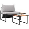 vidaXL Garten-Sofa-Set 2 pcs Hellgrau Stahl