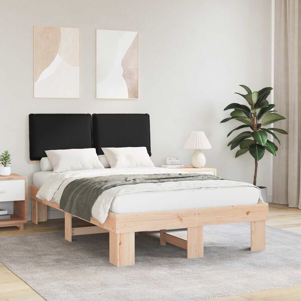 vidaXL Bettgestell mit gepolstertem Kopfteil Schwarz 120 x 200 cm