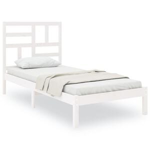 vidaXL Massivholzbett ohne Matratze Wei&szlig; 75x190 cm