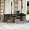 vidaXL 8-tlg. Garten-Sofagarnitur mit Kissen Grau Poly Rattan