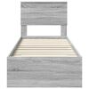 vidaXL Bettrahmen Graue Sonoma und Silber 75 x 190 cm Holzwerkstoff