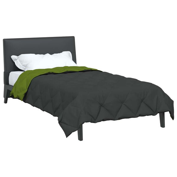 vidaXL Sommerdecke Gr&uuml;n und Anthrazit 200 x 135 cm Mikrofaser