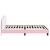 vidaXL Kinderbettgestell mit Kopfteil mit Kopfteil Rosa 90 x 200 cm PU