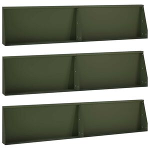 vidaXL St&uuml;tzmauer 6 stk. 100 x 12 x 30 cm Stahl Olivgr&uuml;n
