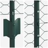 vidaXL Zaun mit Pfosten Gr&uuml;n 1.6 x 25 m Stahl und PVC