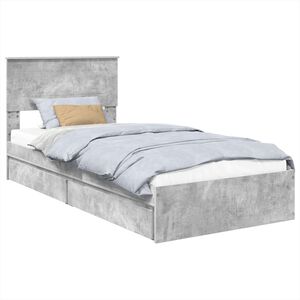 vidaXL Aufbewahrungsbett Beton Grau 90 x 200 cm Holzwerkstoff