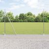 vidaXL Zaun mit Pfosten Silber 1,4 x 10 m Stahl