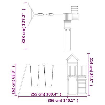 vidaXL Spielturm Massivholz Kiefer