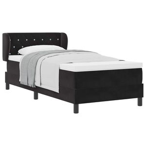 vidaXL Boxspringbett mit Kopfteil Schwarz 90 x 190 cm Samt