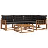vidaXL Outdoor-Sofagarnitur 5 stk. 4-Sitzer Natur und Schwarz