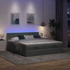 vidaXL Ottoman-Bett mit Matratzen & LEDs Dunkelgrau 180x200 cm Stoff