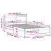 vidaXL Bettrahmen Wachsbraun 140 x 190 cm Massives Kiefernholz