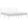 vidaXL Bettgestell mit Kopfteil Metall Wei&szlig; 180x200 cm