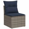 vidaXL 6-tlg. Garten-Sofagarnitur mit Kissen Schwarz Poly Rattan