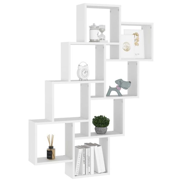vidaXL W&uuml;rfelregal Wei&szlig; 90x15x119 cm Holzwerkstoff
