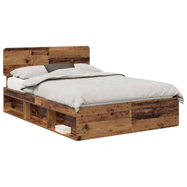vidaXL Bettrahmen Altholz 150 x 200 cm Massives Kiefernholz