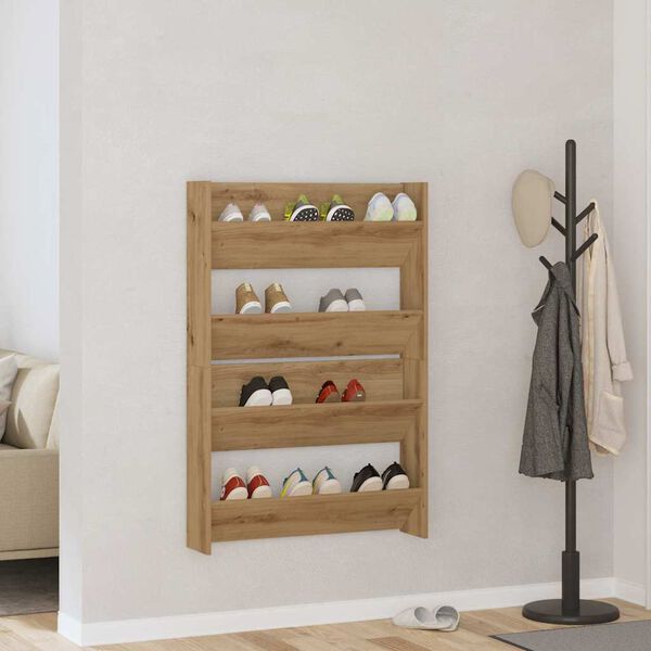 vidaXL Schuhschrank 2 pcs Artisan-Eiche 85 x 18 x 90 cm Holzwerkstoff