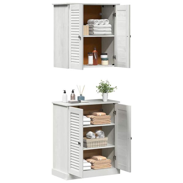 vidaXL Badezimmermöbel Set mit Regal 2 pcs Braun 67,5 x 34 x 80 cm