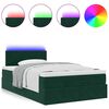 vidaXL Ottomane Bett mit Matratze & LEDs Dunkelgr&uuml;n 120x190 cm Samt